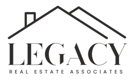Two house roofs with LEGACY under them